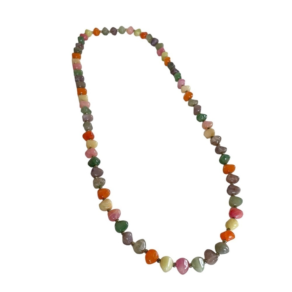 Multi-Colored Shiny Faux Stone (Plastic-like) Necklace